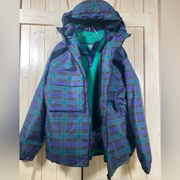 Sunny Day UPF Ski JACKET navy blue green Blackwatch Plaid Men’s Mens WINDBREAKER - Picture 14 of 16